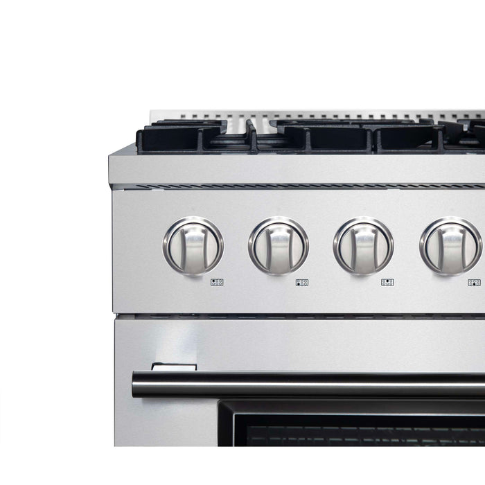 Forno Marco 36-Inch Dual Fuel Range, Stainless Steel, 6 Burners, 67,000 BTU, True Convection Oven, Energy Efficient