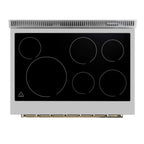 Forno Paolo 36 Inch White Freestanding Electric Range, Stainless Steel, 5.44 cu.ft, True Convection Oven, Energy Efficient