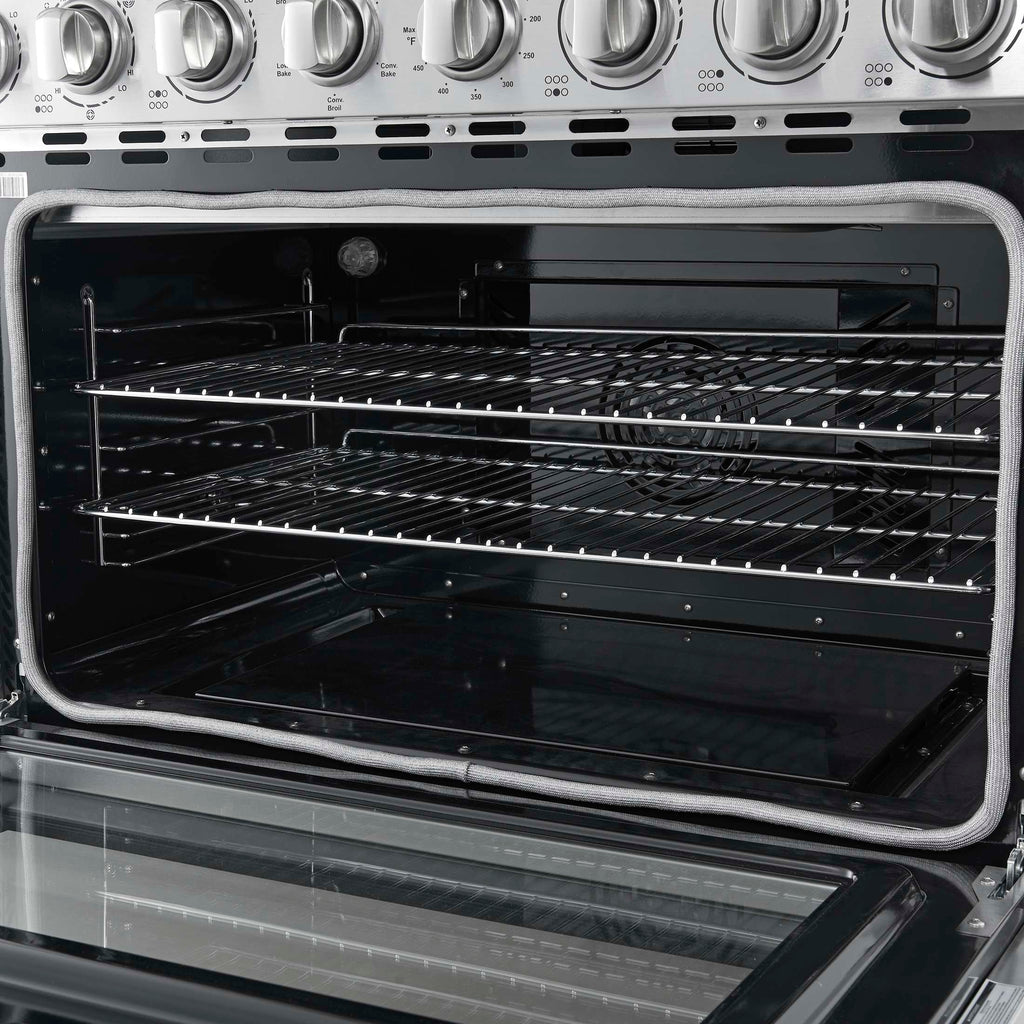 Forno Paolo 36 Inch Freestanding Electric Range, Stainless Steel, 5.44 cu.ft, True Convection Oven, Energy Efficient