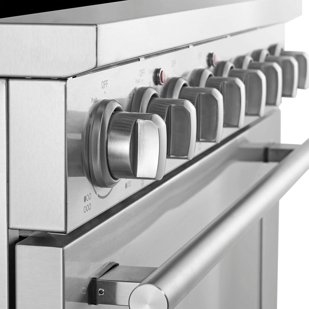 Forno Paolo 36 Inch Freestanding Electric Range, Stainless Steel, 5.44 cu.ft, True Convection Oven, Energy Efficient