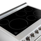Forno Paolo 36 Inch Freestanding Electric Range, Stainless Steel, 5.44 cu.ft, True Convection Oven, Energy Efficient