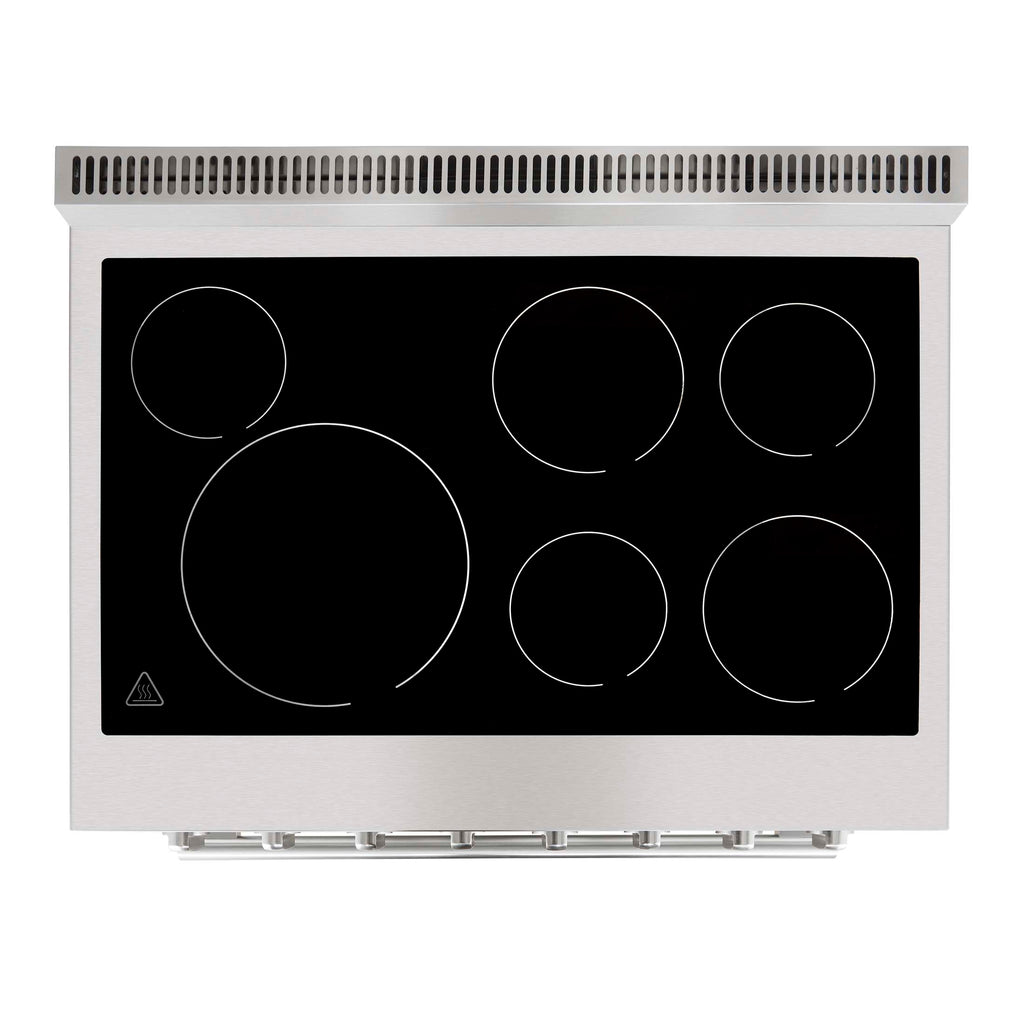 Forno Paolo 36 Inch Freestanding Electric Range, Stainless Steel, 5.44 cu.ft, True Convection Oven, Energy Efficient