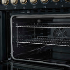 Forno Paolo 48 Inch Freestanding Electric Range in Black with Antique Brass, 6.7 cu.ft, True Convection Oven, Energy Efficient