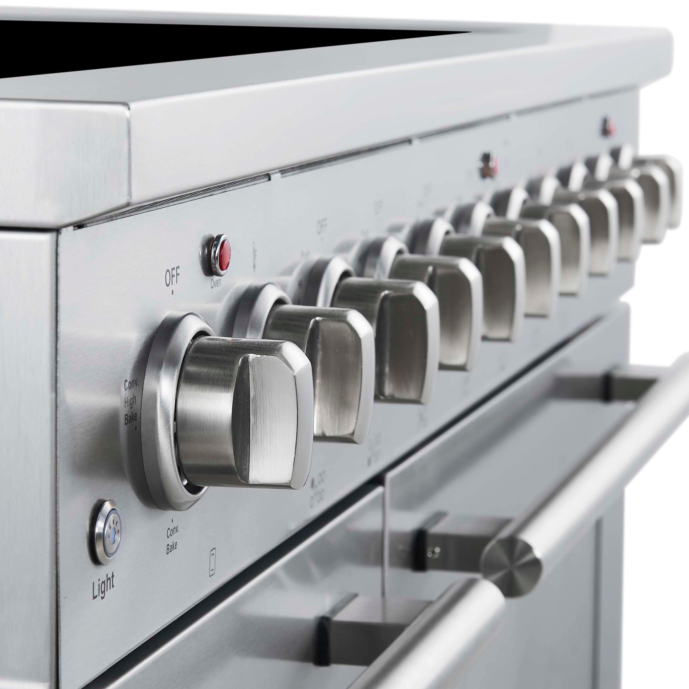 Forno Paolo 48 Inch Freestanding Electric Range, Stainless Steel, 6.7 cu.ft, True Convection Oven, Energy Efficient