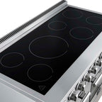 Forno Paolo 48 Inch Freestanding Electric Range, Stainless Steel, 6.7 cu.ft, True Convection Oven, Energy Efficient