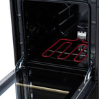 Forno Pallerano 20 Inch Freestanding Electric Range in Black with Antique Brass, Compact Design