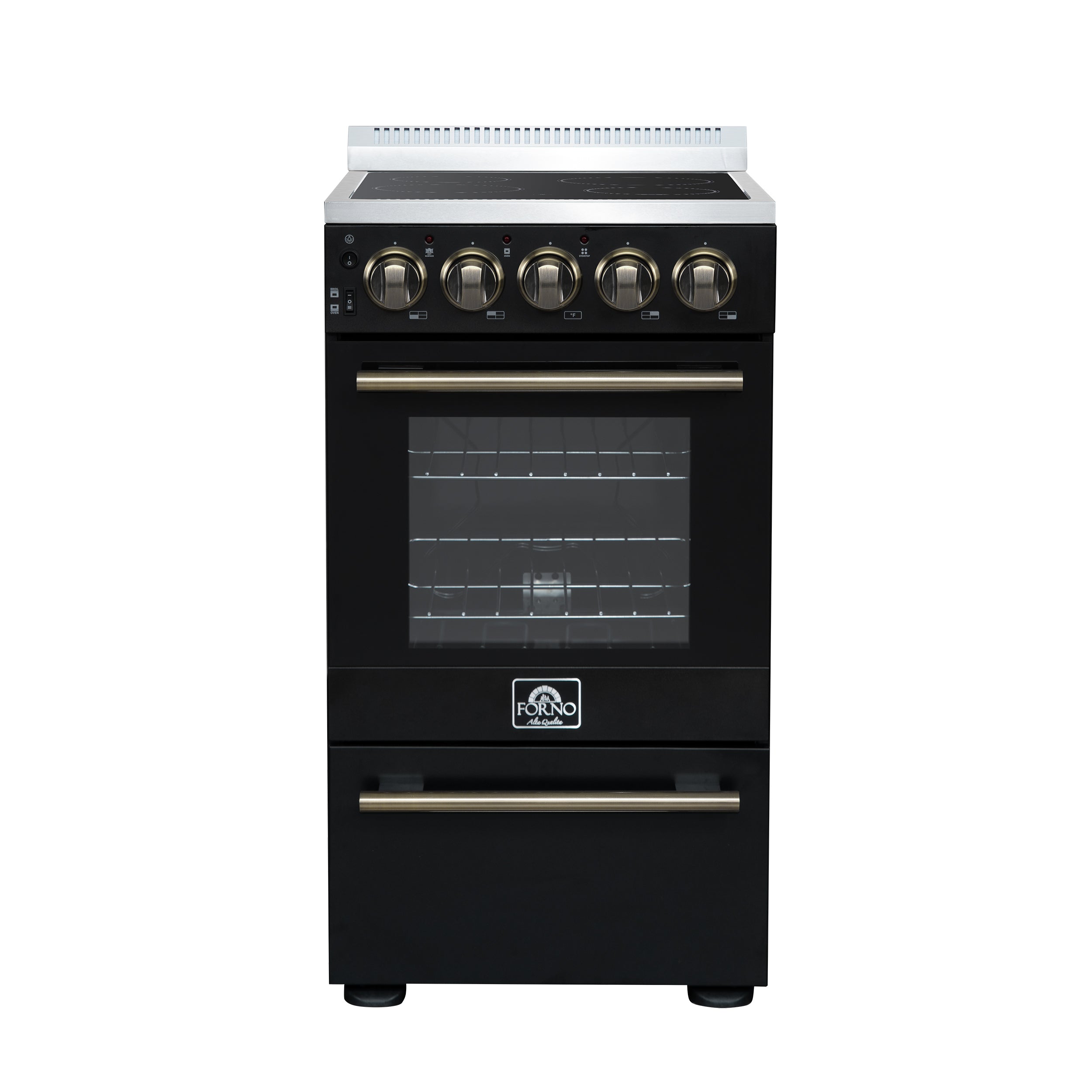 Forno Pallerano 20 Inch Freestanding Electric Range in Black with Anti ...