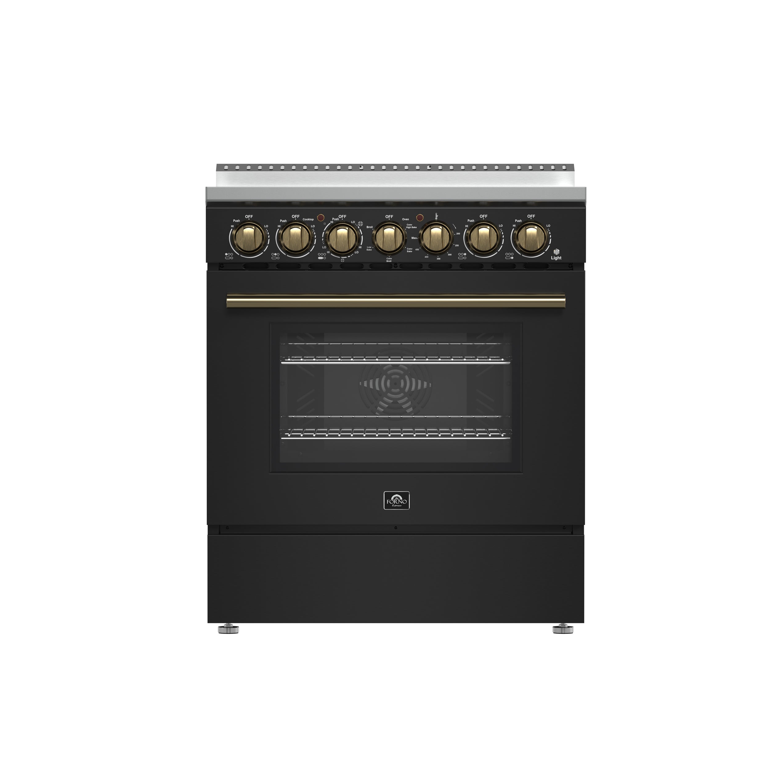 Forno Paolo 30-Inch Freestanding Electric Range, Black, 4.38 cu.ft, Tr ...