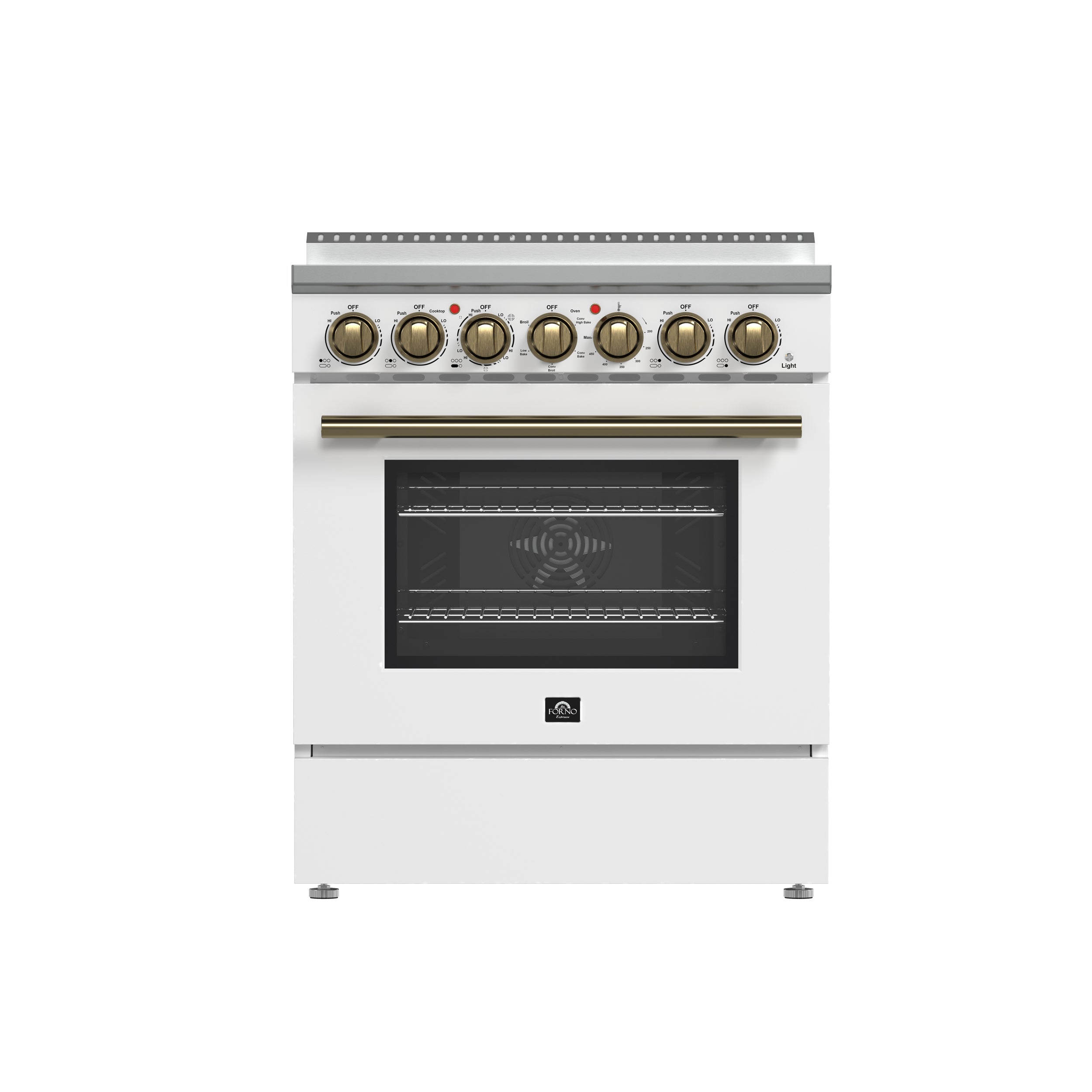 Forno Paolo 30-Inch Freestanding Electric Range, White, 4.38 cu.ft, Tr ...