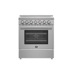 Forno Paolo 30-Inch Freestanding Electric Range, Stainless Steel, 4.38 cu.ft, True Convection Oven, Energy Efficient