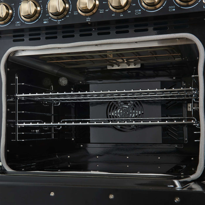 Forno Paolo 30-Inch Freestanding Electric Range, Black, 4.38 cu.ft, True Convection Oven, Energy Efficient