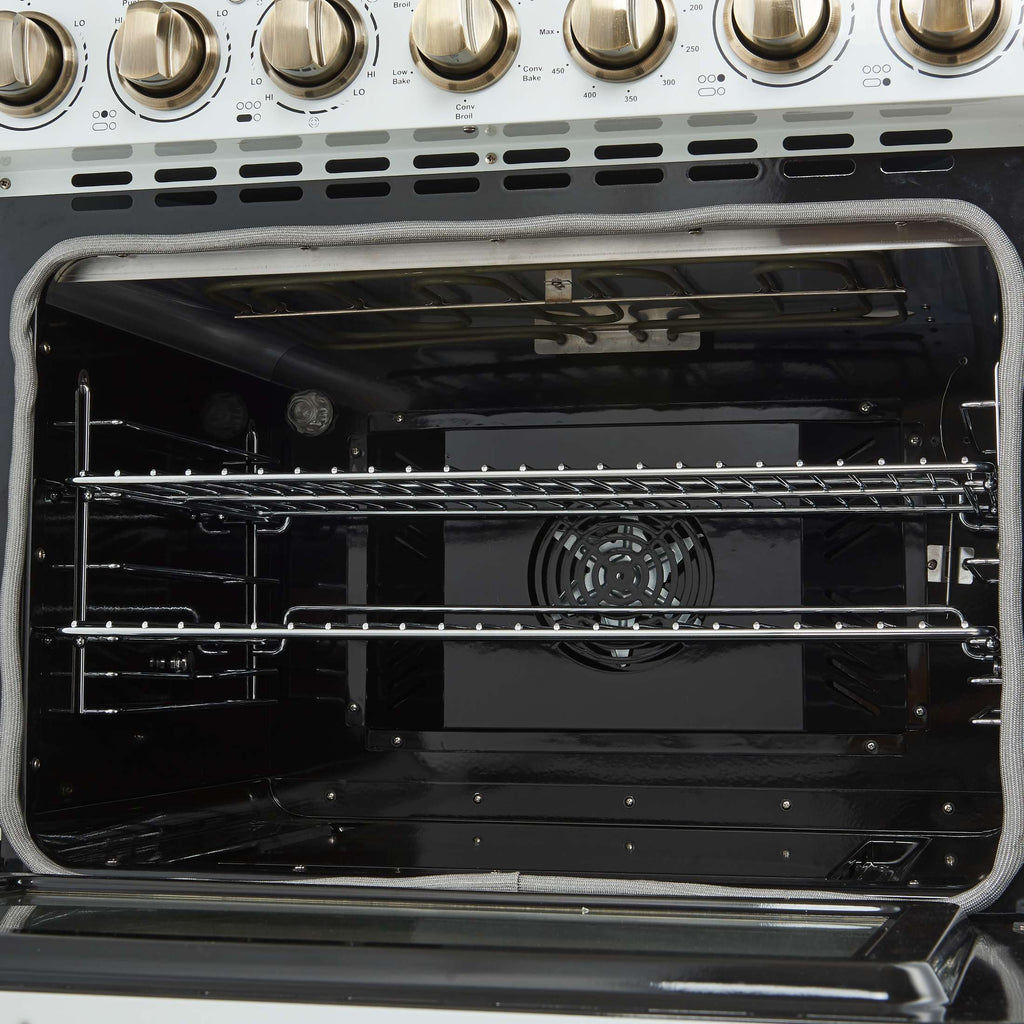Forno Paolo 30-Inch Freestanding Electric Range, White, 4.38 cu.ft, True Convection Oven, Energy Efficient
