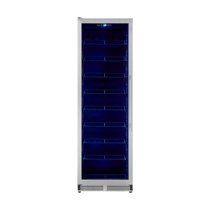 Forno Cesinali 24-Inch Built-In Beverage Cooler, 15.8 cu.ft, Stainless Steel, Dual Temperature Zones, LED Interior Lighting, Adjustable Shelves