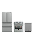 FORNO Premium 3-Piece Kitchen Bundle - Galiano 36" Gas Range, 36" Built-In Refrigerator, 24" Built-In Dishwasher - FBDL-004-01CAUS