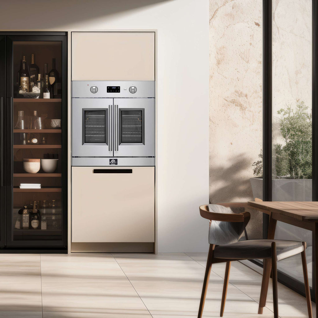 Forno Asti 30-Inch French Door Electric Wall Oven in Stainless Steel, 3.68 cu. ft. True Convection, 3,600W, Air Fry, Sous Vide, Self-Clean