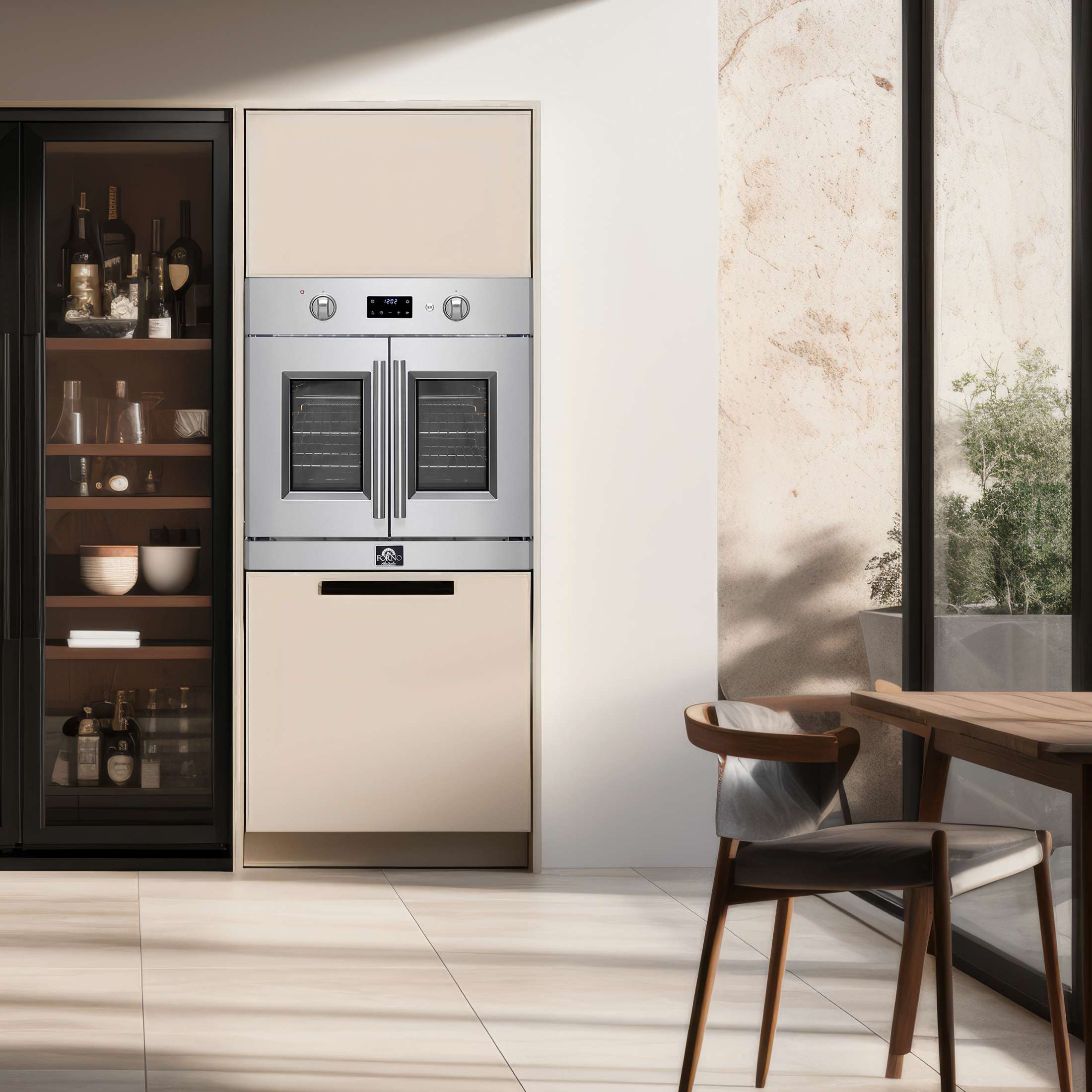 Forno Asti 30-Inch French Door Electric Wall Oven in Stainless Steel, 3.68 cu. ft. True Convection, 3,600W, Air Fry, Sous Vide, Self-Clean