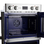 Forno Gallico 30-Inch Electric French Door Double Oven, Stainless Steel, Convection Cooking, Touch Control Panel, Self-Cleaning Function
