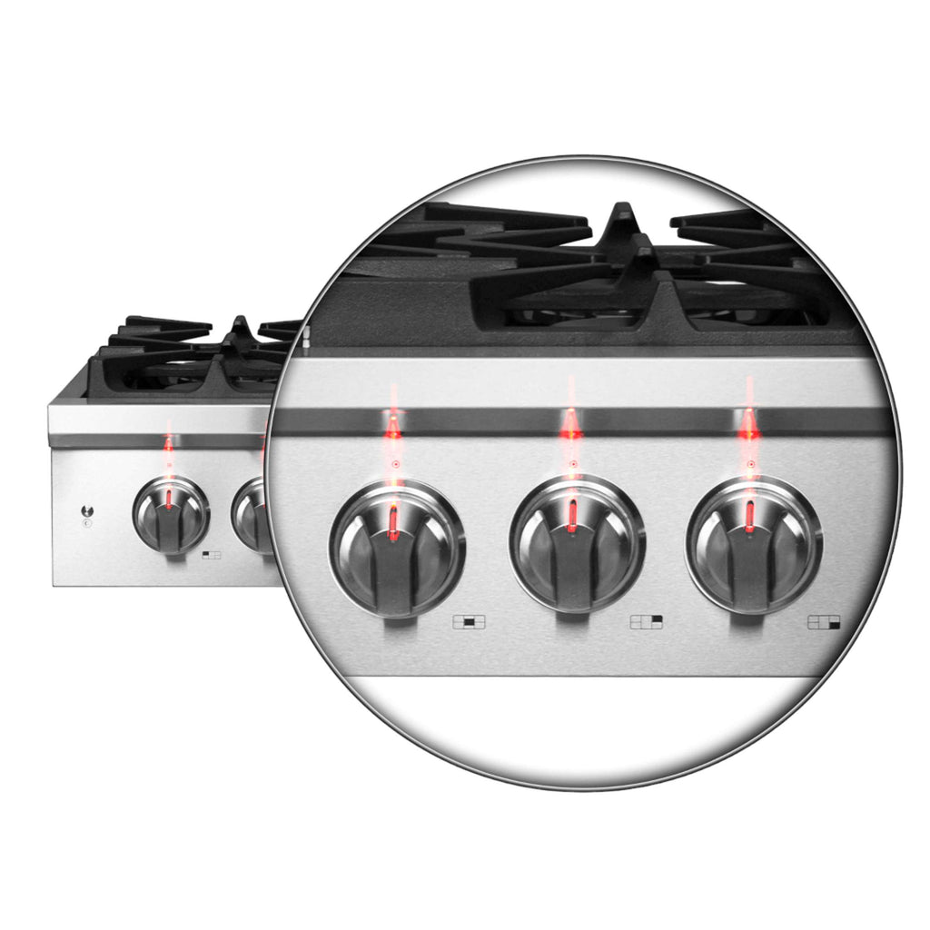 Forno Spezia Alta Qualita 30-Inch Pro-Style Gas Rangetop, Stainless Steel, 5 Sealed Burners, Continuous Cast Iron Grates, High Heat Output