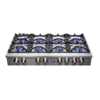 Forno Spezia Alta Qualita 48-Inch Pro-Style Gas Rangetop, Stainless Steel, 8 Sealed Burners, Continuous Cast Iron Grates, High Heat Output