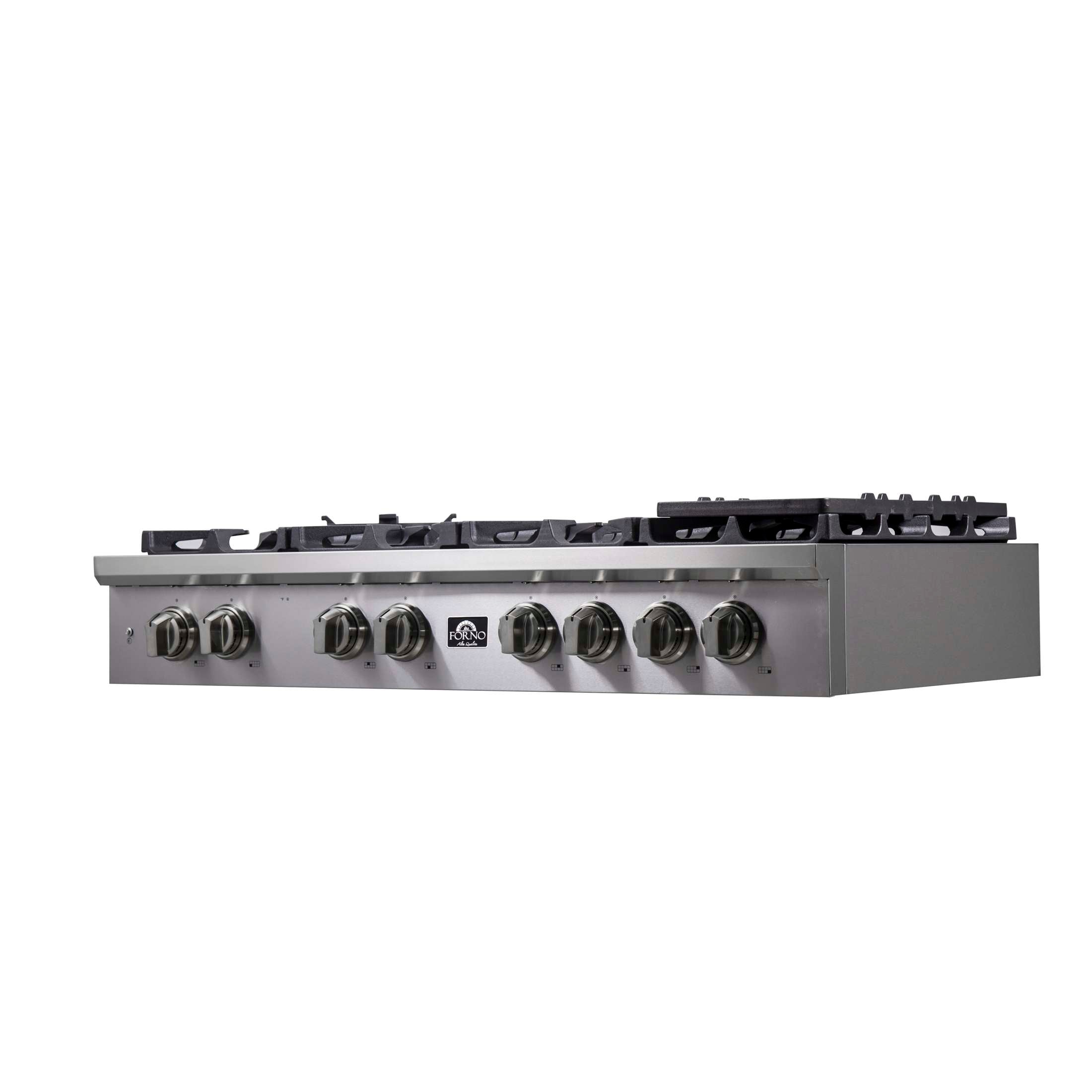 Forno Spezia Alta Qualita 48-Inch Pro-Style Gas Rangetop, Stainless Steel, 8 Sealed Burners, Continuous Cast Iron Grates, High Heat Output