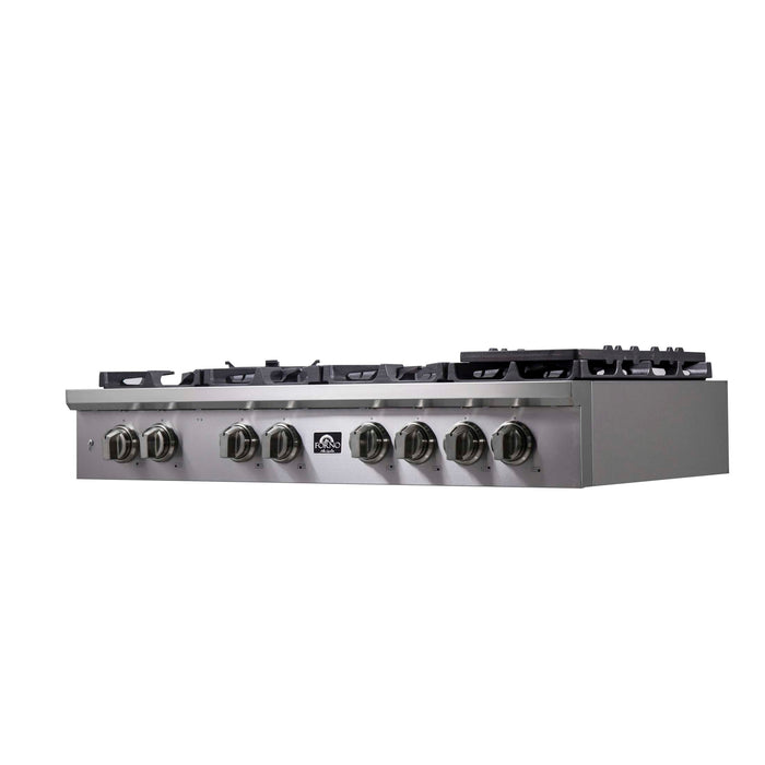 Forno Spezia Alta Qualita 48-Inch Pro-Style Gas Rangetop, Stainless Steel, 8 Sealed Burners, Continuous Cast Iron Grates, High Heat Output