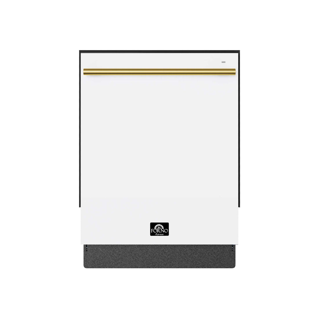 Forno Romano Espresso 24-Inch Built-In Dishwasher, White Finish, Stainless Steel Tub, 49 dBA, Energy Star Certified