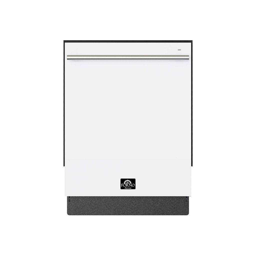 Forno Romano Espresso 24-Inch Built-In Dishwasher, White Finish, Stainless Steel Tub, 49 dBA, Energy Star Certified