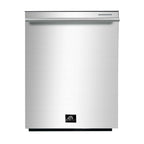 FORNO Premium 3-Piece Kitchen Bundle - Leonardo Espresso 30" Stainless Steel Range, 31" Stainless Steel Bottom Freezer Refrigerator, 24" Stainless Steel Dishwasher - FBDL-007-01US