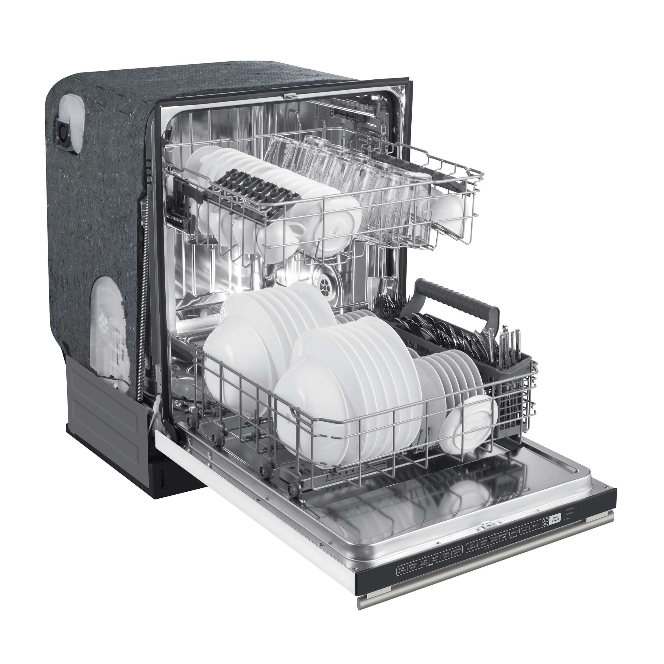 FORNO Premium 3-Piece Kitchen Bundle - Leonardo Espresso 30" White Range, 31" White Bottom Freezer Refrigerator, 24" White Built-In Dishwasher - FBDL-007-03US
