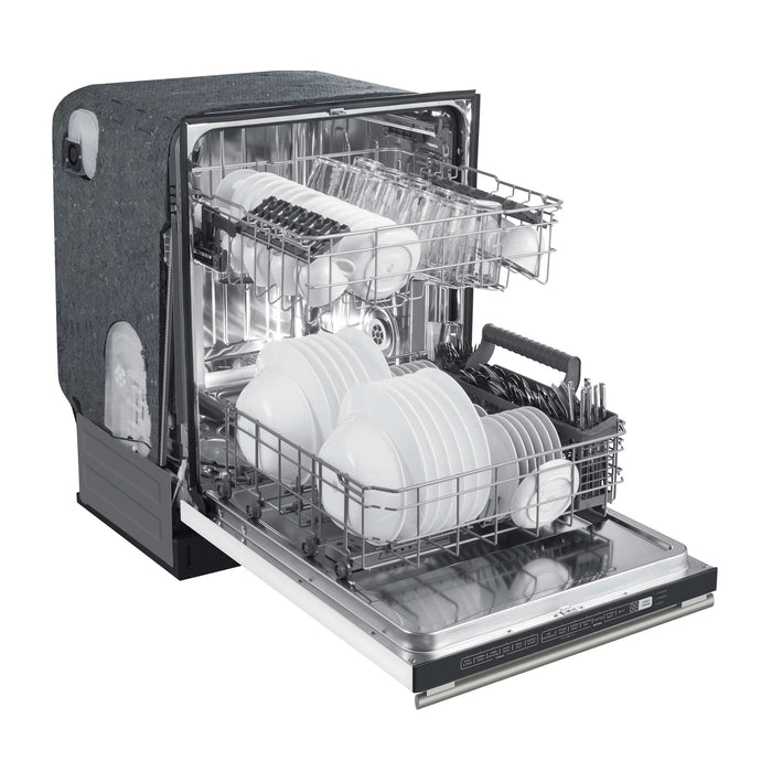 FORNO Premium 3-Piece Kitchen Bundle - Leonardo Espresso 30" White Range, 31" White Bottom Freezer Refrigerator, 24" White Built-In Dishwasher - FBDL-007-03US