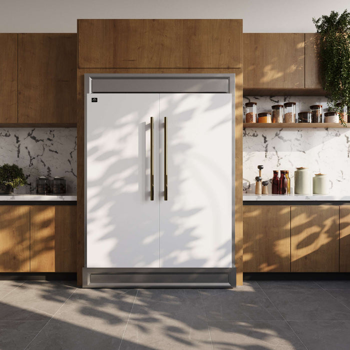 Forno Maderno 2-28-Inch Wide Convertible Refrigerator/Freezer in White, Decorative Trim, 27.2 cu.ft, 84-Inch High, ENERGY STAR Certified