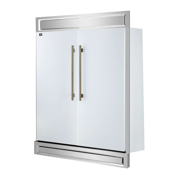 Forno Maderno 2-28-Inch Wide Convertible Refrigerator/Freezer in White, Decorative Trim, 27.2 cu.ft, 84-Inch High, ENERGY STAR Certified