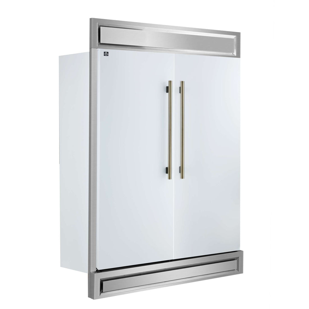 Forno Maderno 2-28-Inch Wide Convertible Refrigerator/Freezer in White, Decorative Trim, 27.2 cu.ft, 84-Inch High, ENERGY STAR Certified