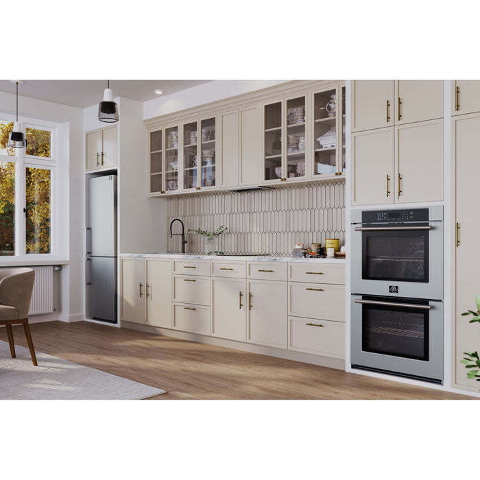 Forno Villarosa 30-Inch Built-In Double Wall Oven, Stainless Steel, Convection Cooking, Touch Control Panel, Self-Cleaning Function