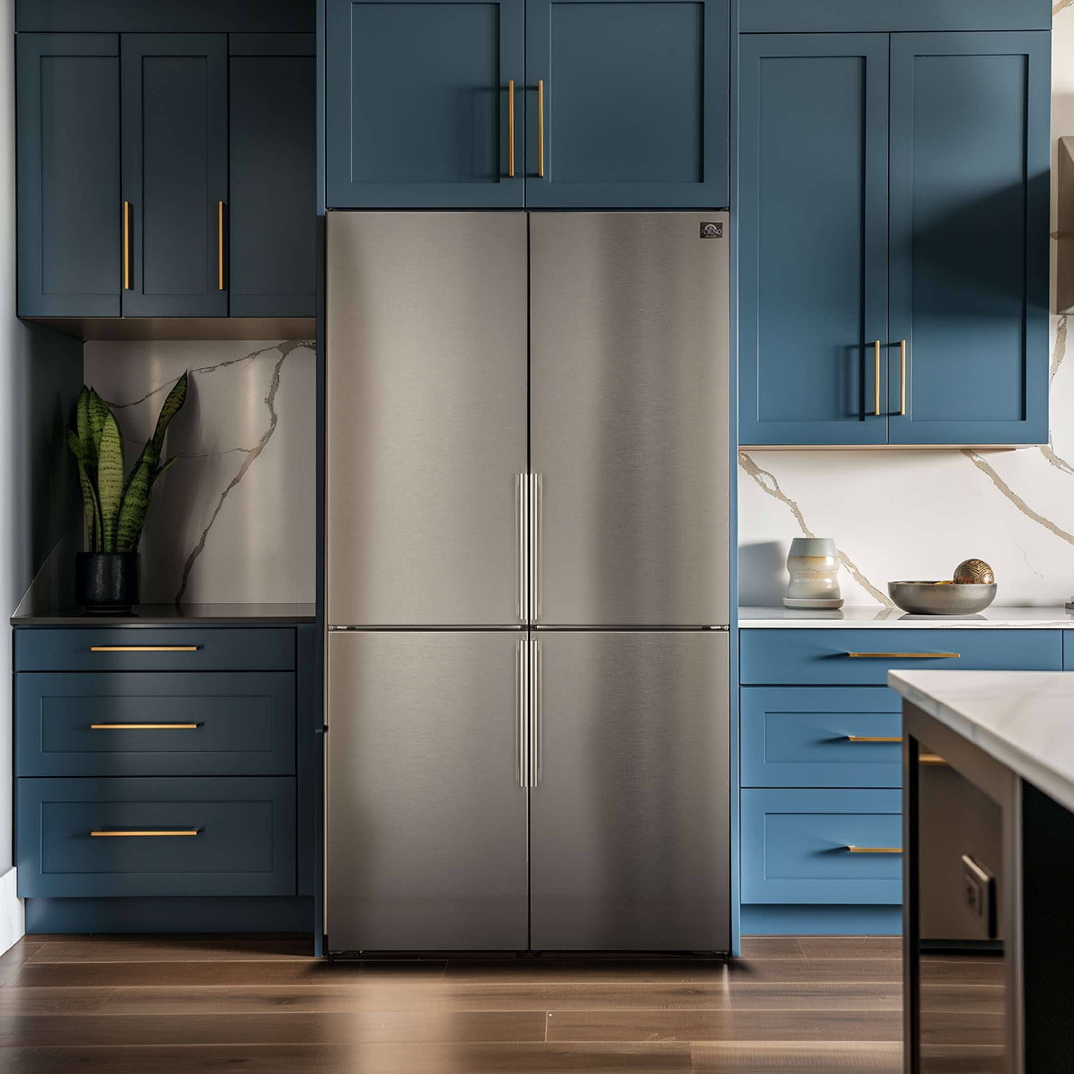 FORNO Premium 2-Piece Kitchen Bundle - Donatello 30" Induction Range, Guardia 46.8" Bottom Freezer Refrigerator - FBDL-008-01CAUS
