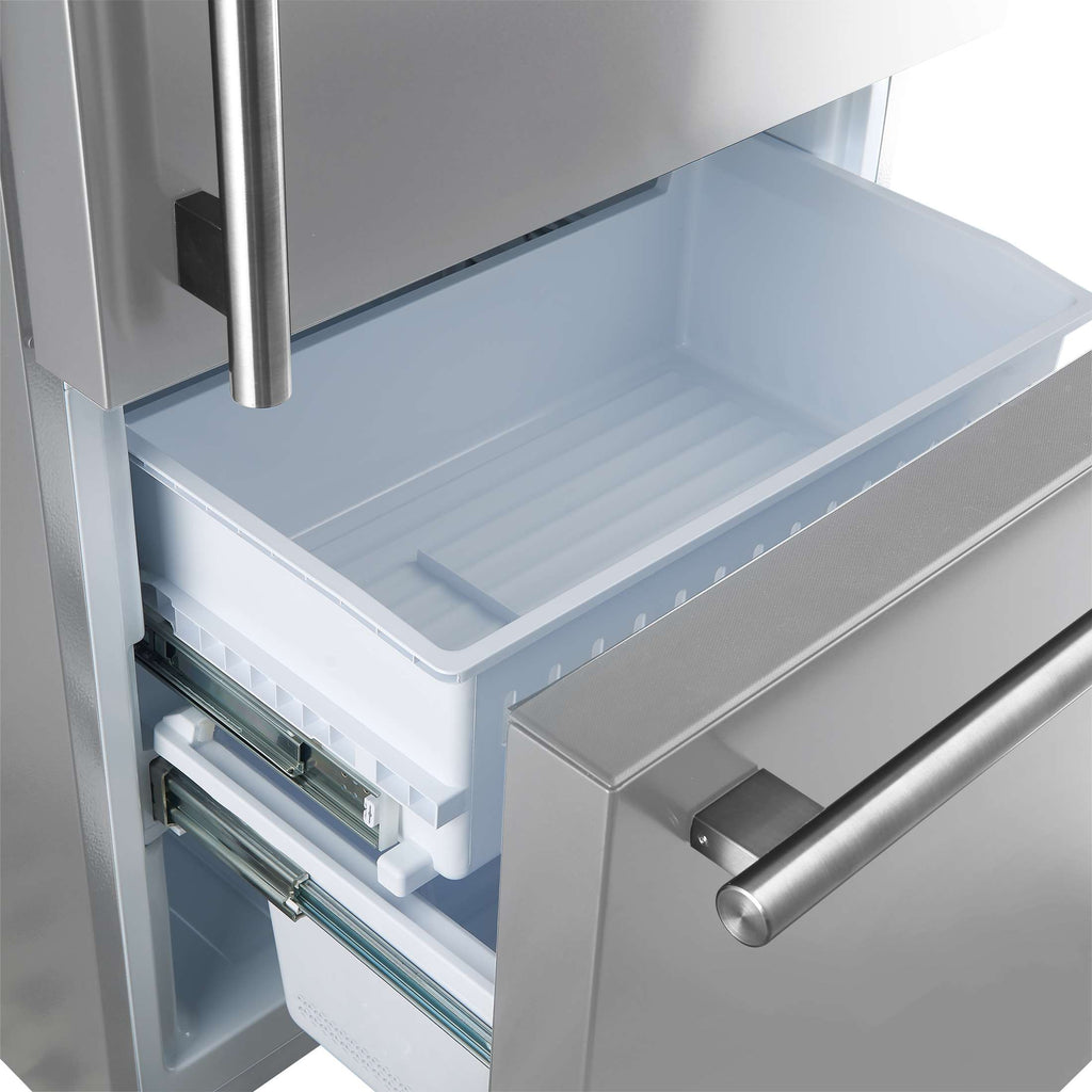 Forno Milano 2-Piece 62-Inch Freestanding Dual Bottom Freezer Refrigerator, Stainless Steel – 34.4 cu.ft, Touch Control, Ice Maker