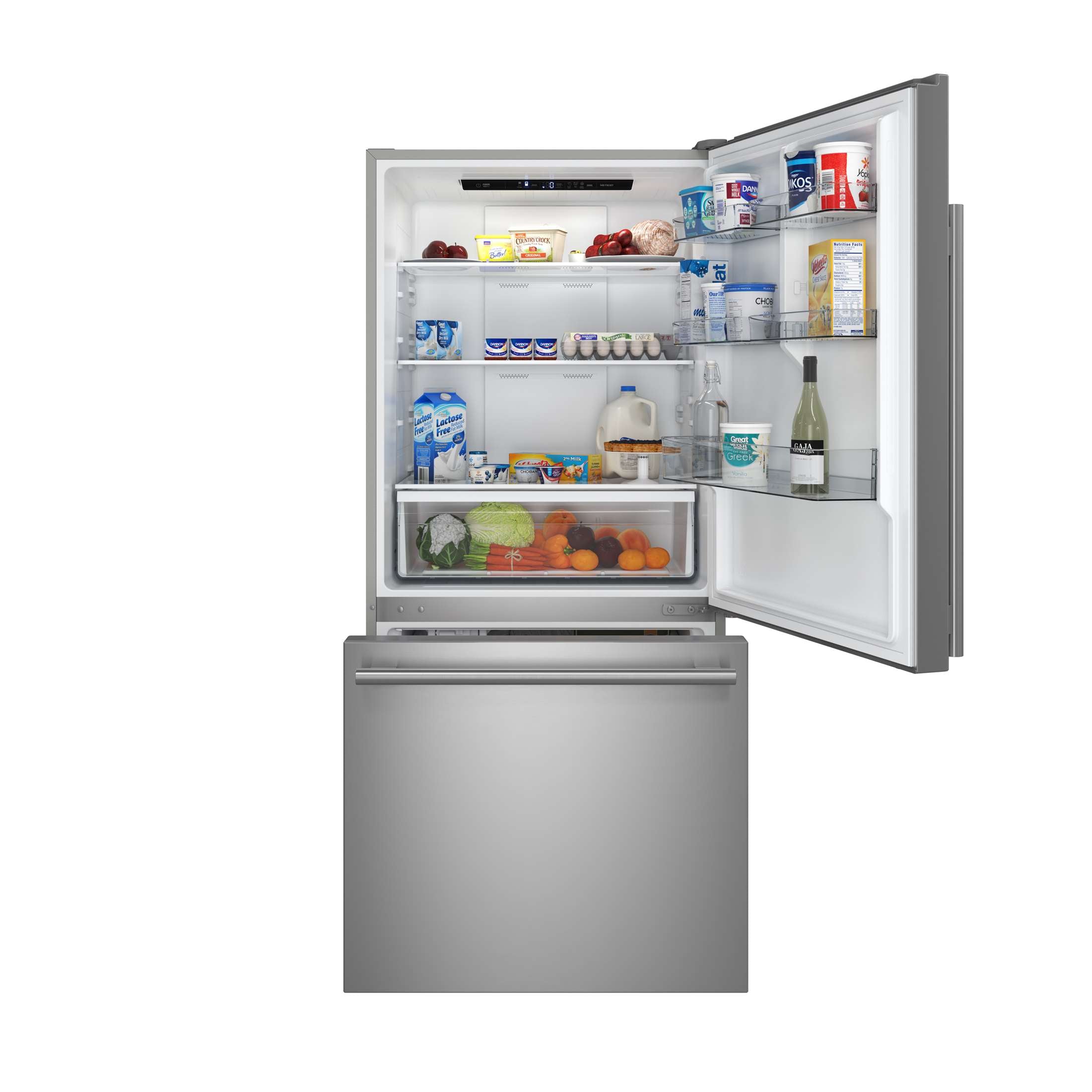 Forno Milano 2-Piece 62-Inch Freestanding Dual Bottom Freezer Refrigerator, Stainless Steel – 34.4 cu.ft, Touch Control, Ice Maker