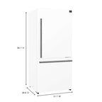 Forno Milano Espresso 31-Inch Bottom Freezer Refrigerator, White, 17.2 cu.ft Capacity, Energy Efficient