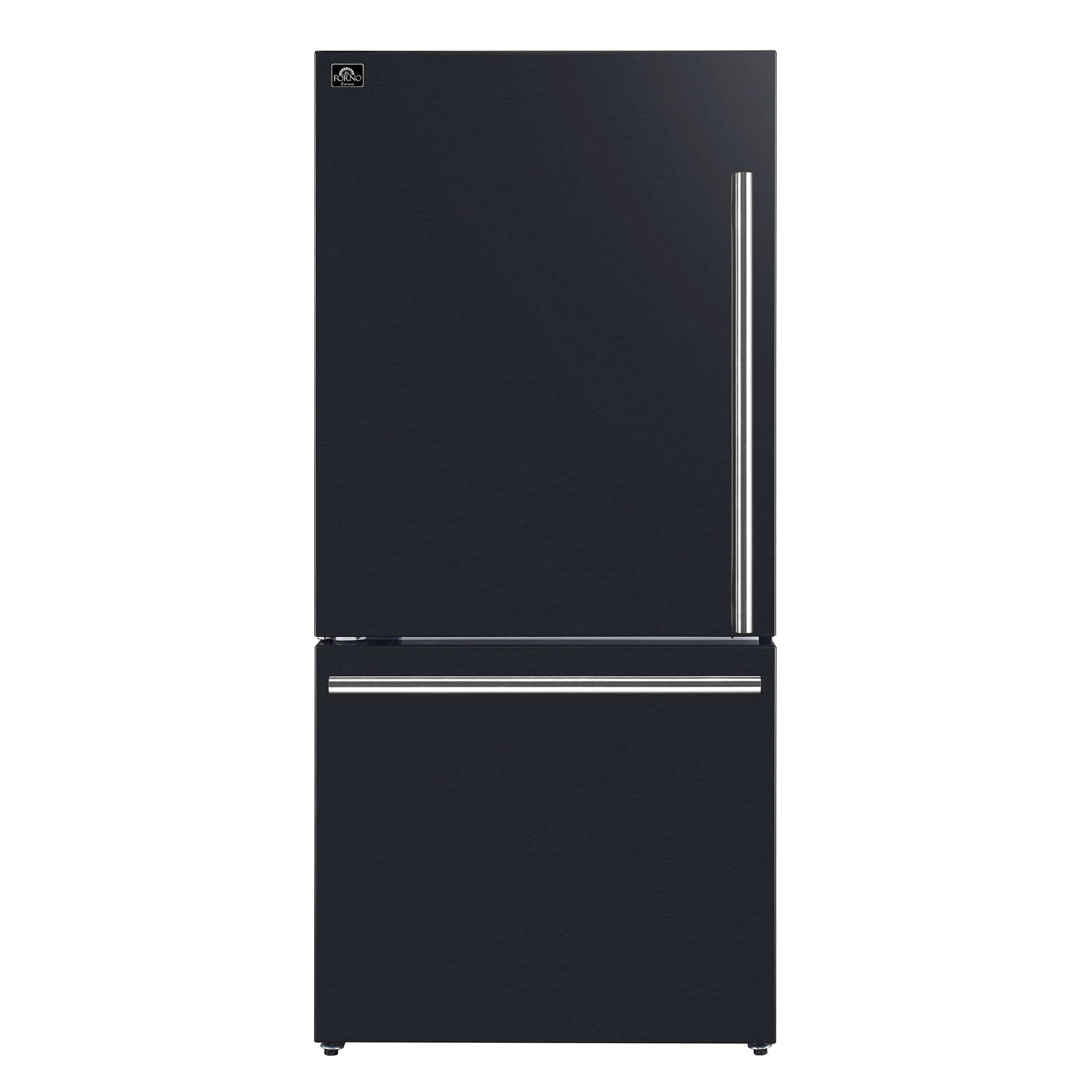 Forno Milano 2-Piece 62-Inch Freestanding Dual Bottom Freezer Refrigerator in Black – 34.4 cu.ft, Touch Control, Ice Maker