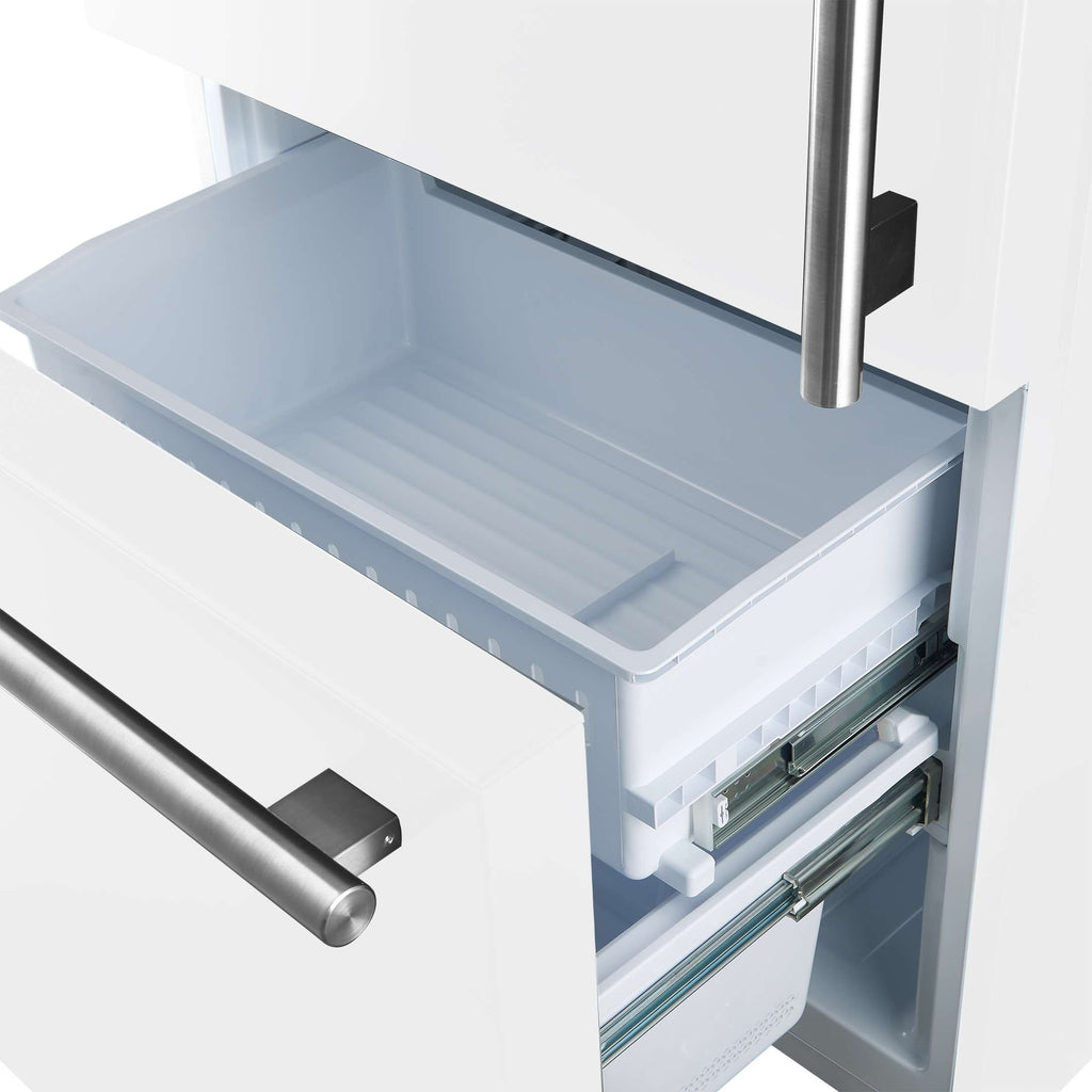 Forno Milano Espresso 31-Inch White Bottom Freezer Refrigerator, 17.2 Cu. Ft., Energy-Efficient, No Frost, Built-In Ice Maker