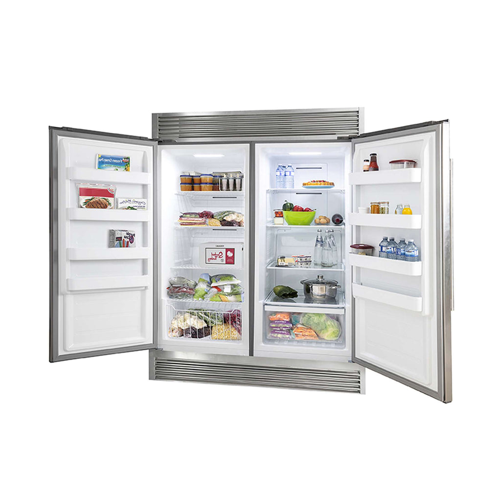 Forno Rizzuto 56-Inch Convertible Refrigerator/Freezer Set, 27.6 cu.ft Total Capacity, Decorative Grill, ENERGY STAR Certified