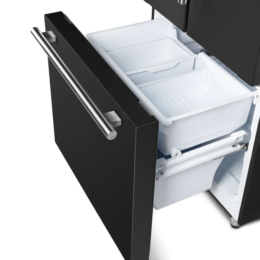 Forno Gallipoli Espresso 30-Inch Black French Door Refrigerator, Bottom Freezer, 17.5 Cu. Ft., No Frost, Ice Maker