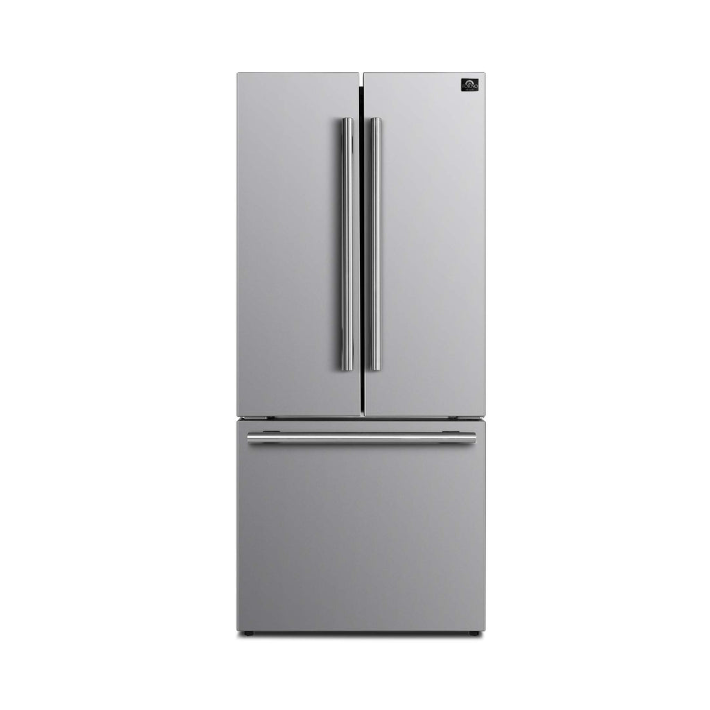 FORNO Premium 2-Piece Kitchen Bundle - Marco 30-inch Gas Range Stainless Steel, Forno Gallipoli 30" French Door Refrigerator with Bottom Freezer 17.5 cu. ft Capacity - FBDL-021-02CAUS