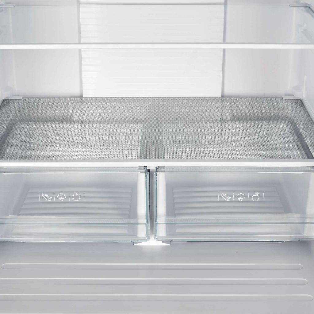 Forno Gallipoli 30-Inch French Door Refrigerator, 17.5 cu.ft Capacity, Decorative Grill, 34-Inch Width, Stainless Steel, No Frost Technology, Energy Efficient