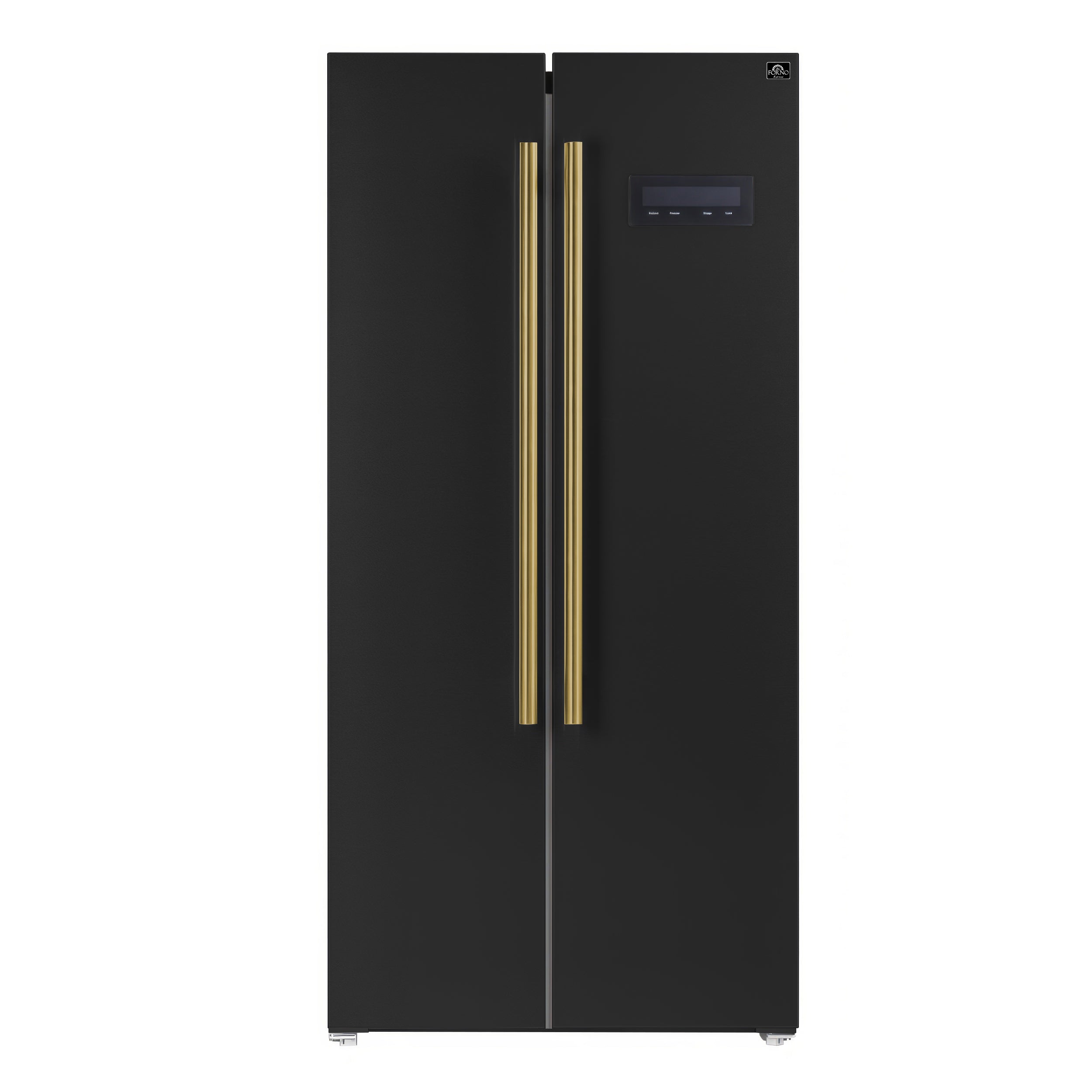 Forno Salerno Espresso 33-Inch Black Side-by-Side Refrigerator, 15.6 Cu. Ft., Energy-Efficient, No Frost, Modern Design