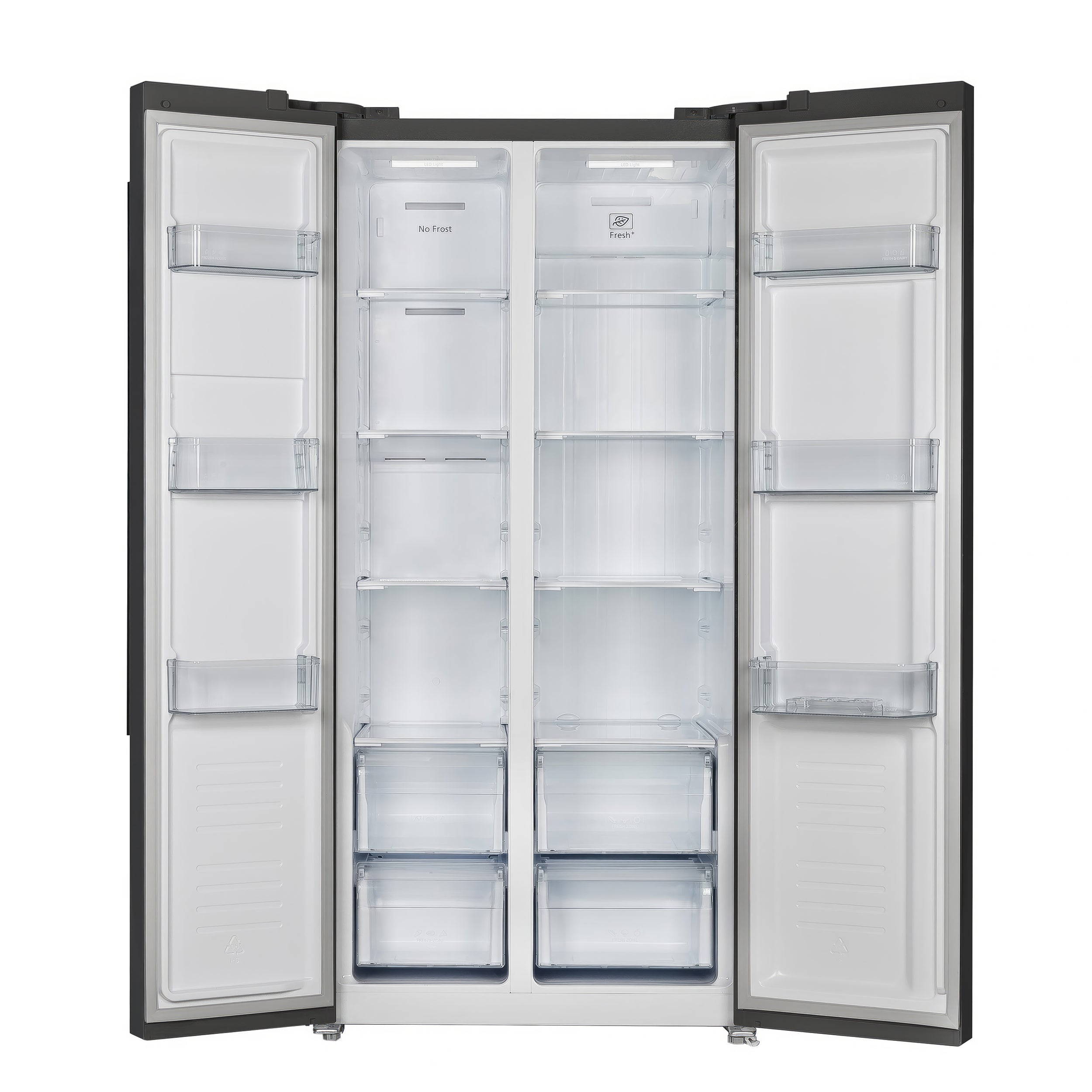 Forno Salerno Espresso 33-Inch Black Side-by-Side Refrigerator, 15.6 Cu. Ft., Energy-Efficient, No Frost, Modern Design