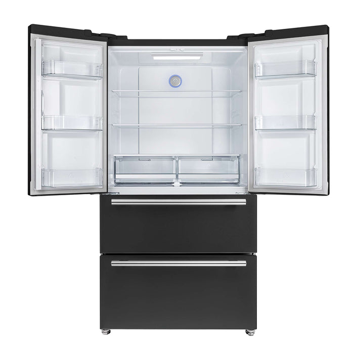 Forno Moena Espresso 36-Inch Black French Door Refrigerator, 19.2 Cu. Ft., Frost-Free, Automatic Ice Maker, ENERGY STAR Certified