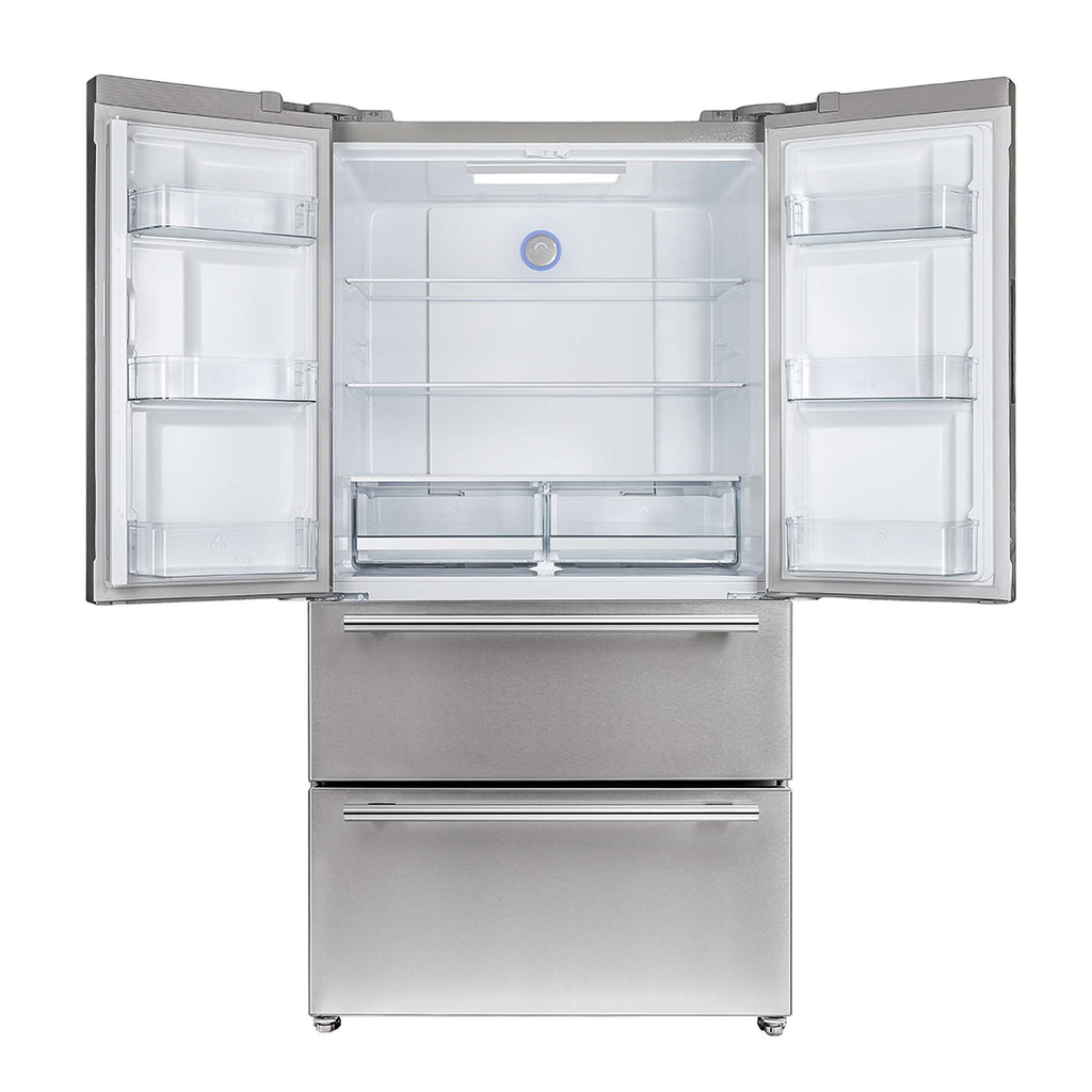 FORNO Premium 2-Piece Kitchen Bundle -Giovanni 30-inch Gas Range Stainless Steel, Forno Moena 36" French Door 19.2 Cu.Ft. Stainless Steel Refrigerator - FBDL-020-02US