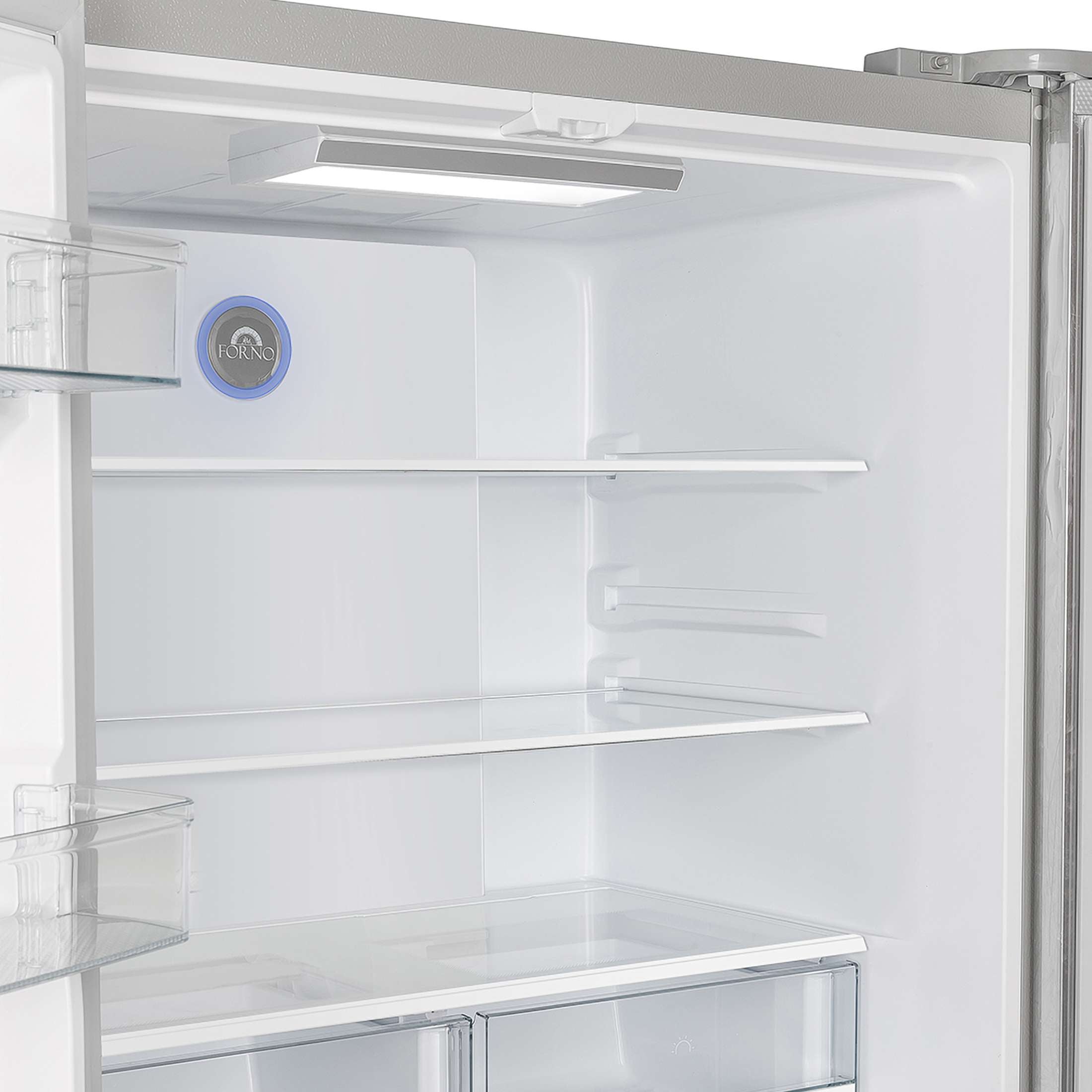 Forno Moena 36-Inch French Door Refrigerator, 19.2 cu.ft, Counter Depth, Ice Maker, Stainless Steel Interior Panel, ENERGY STAR Certified