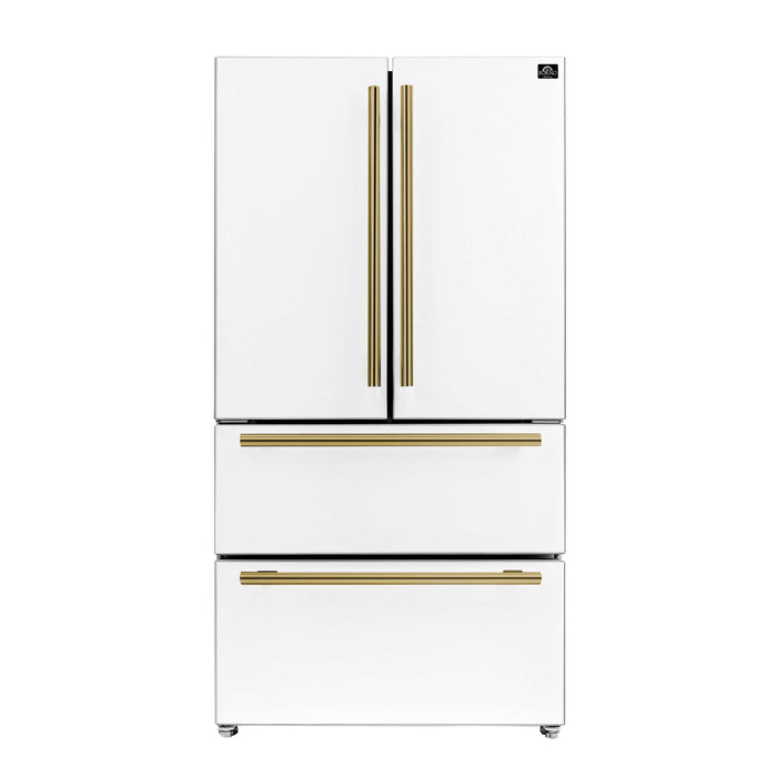Forno Moena Espresso 36-Inch White French Door Refrigerator, 19.2 Cu. Ft., Frost-Free, Automatic Ice Maker, ENERGY STAR Certified